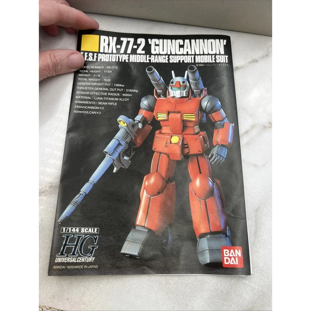 Bandai HG 1/144 RX-77-2 Guncannon Gundam Model Kit Action Figure 003 Red